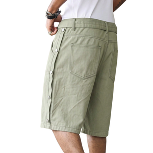 Shorts de Mezclilla para Hombre, Casuales, Hasta la Rodilla, Estilo Cargo, Múltiples Bolsillos, Cierre de Botones, Lazos para Cinturón, 100% Algodón, Transpirables - Product Image 5