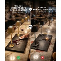 Lampe de table d'hôtel portable de luxe avec station de charge sans fil, capteur tactile, LED sans fil à intensité variable pour restaurant, café, bar