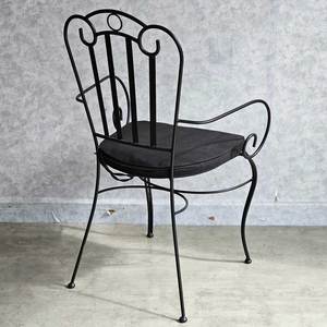 Durable Comfortable Traditional Style Wrought Iron Cafe <b>Chair</b> with Decorative Pattern <b>Stackable</b> for <b>Outdoor</b> Balcony Use-GCF110 - Product Image 6