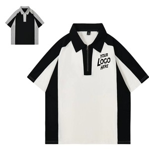 เสื้อโปโลผ้าฝ้าย100% สำหรับผู้ชายพิมพ์ลายผ้าถักกันยับ - Product Image 3