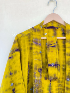 Tye Dye Kimono en soie fait à la main léger Festival porter indien recyclé couverture de plage été automne printemps taille gratuit lisse caractéristique - Product Image 3