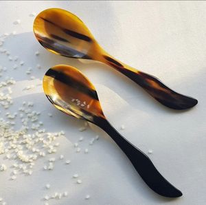 ชุดช้อนแบนทรงควายธรรมชาติชุดช้อนสำหรับงานเลี้ยงกาแฟชาไวน์เครื่องครัวเครื่องใช้ในอาหารเย็นช้อนเขา - Product Image 5