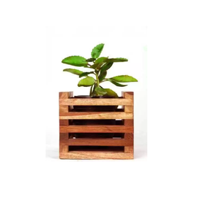 Top vendeur fait à la main Style élégant sculpté à la main Vase à pied pour la décoration Pot de fleur en bois pour les cadeaux et la décoration - Product Image 4