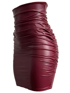 Robe moulante mini style européen américain, jupe moulante sexy, cuir véritable, été, tenue de soirée pour femmes - Product Image 5