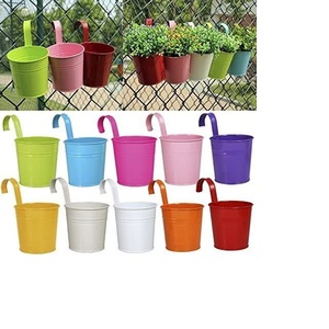 Jardinières à Double fleurs en métal faites à la main avec poignée, Pots de fleurs d'intérieur pour la décoration de la maison et du jardin - Product Image 4