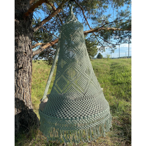 Silla Colgante de Macramé Estilo Boho, Silla Redonda de Algodón para Jardín, Silla Colgante de Macramé - Product Image 3