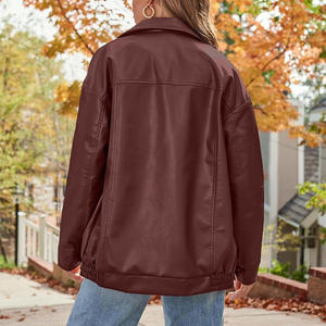 Chaquetas de Cuero de Alta Calidad para Mujer, Estilo Moderno, Nuevo Modelo, Chaqueta de Cuero Informal con Cremallera, Chaqueta de Cuero para Mujer - Product Image 5