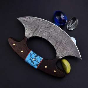 Couteau à pizza artisanal personnalisé avec fourreau en cuir fin et manche en bois, coupe-pizza viking, fourreau en cuir fait main - Product Image 4