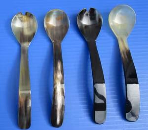 Ensemble de cuillères à salade en corne de buffle de luxe faites à la main Design poli pour l'artisanat naturel de la cuisine de la maison ou de l'hôtel - Product Image 2