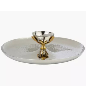 Bol de service en métal de haute qualité avec finition brillante pour servir des fruits, des chips et des trempettes, décoration de table de mariage, rangement pour fruits - Product Image 4