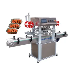 Automatische Voedsel Gastronome Lade Vacuüm Afdichting Deksel Machine Aardbei Aluminium Tray Warmte Vullen Afdichting Machine