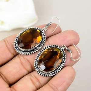 Elegantes pendientes de gota de Plata de Ley 925 hechos a mano, piedras preciosas de citrino amarillo brillante, joyería elegante para mujeres y niñas, regalos para fiestas - Product Image 3