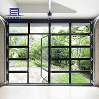 Puerta seccional automática de garaje de aluminio y vidrio con paneles aislados, para villas y proyectos residenciales