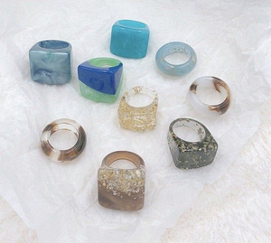 Handmade High Quality <b>Resin</b> <b>Rings</b> Unisex Fashion Jewelry for Parties Anniversaries Gifts - Product Image 6