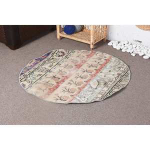 Classique Beige Rouge Rayé Laine Vintage Tapis Turc 330X330 cm Daim Salon Tapis Patchwork Couloir Latex Rectangle - Product Image 3