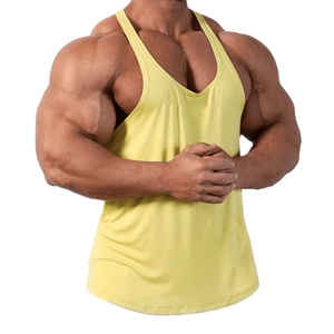 Gym Bodybuilding Training <b>Stringer</b> Cut Out <b>Vest</b> Top Solid Color Quick Dry Men Anti-Shrink Custom Material High Quality Jersey - Product Image 2