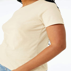 Camiseta de algodón suave para mujer, cómoda, cuello redondo, ligera, en blanco, moderna, personalizada, informal, para exteriores, elegante, para uso diario - Product Image 5