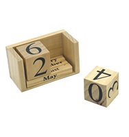 Calendrier de bureau 2023-2024 bloc en bois calendrier perpétuel mois Date affichage ferme salle de classe bureau décor pour hommes femmes
