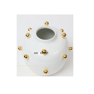 Prime Quality Brass Metal Decoration Flower <b>Vases</b> <b>White</b> Color With Gold Decorative Flower <b>Vase</b> and Pot for Home Hotel Supplies - Product Image 5