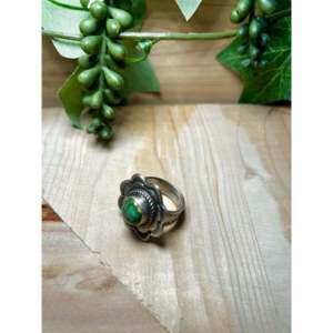 Tillie John Sonoran Gold & Sterling <b>Silver</b> <b>Statement</b> <b>Ring</b> Bezel Set Turquoise Oval Cut Boho Style for Everyday Wear Size 7.75 - Product Image 4