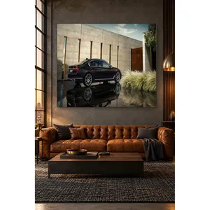 Impression sur toile de Fida Black BMW Série 7 devant un mur en béton - Product Image 2