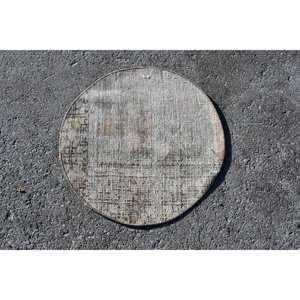 Vintage 1.9 X 1.9ft Beige Turc Laine Tapis Plat Armure Patchwork Conception pour Salon Décor 4m Largeur avec Support En Latex - Product Image 3