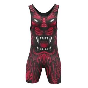 Combinaison de lutte à séchage rapide résistante à la transpiration, impression par sublimation, tailles adultes, vêtements de combat en cage MMA - Product Image 1