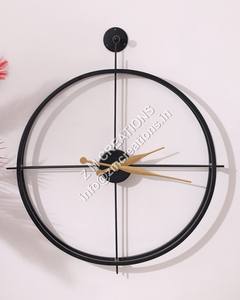 Reloj de pared de estilo nórdico de alta calidad, artesanía de Metal, personalizado, decoración de lujo para el hogar, forma redonda de Color cobre - Product Image 6