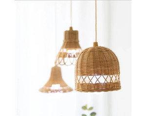 โคมไฟระย้าหวายทำจากไม้ไผ่แบบทันสมัยกลางศตวรรษโป๊ะไฟสำหรับตกแต่งยามค่ำคืน - Product Image 2