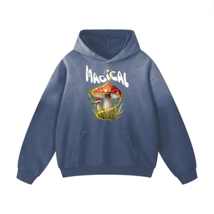Sudaderas con capucha estampadas con lavado ácido para hombre de algodón 100%, sudaderas de peso pesado de temporada de invierno, insignia frontal suelta, manga larga de gran tamaño - Product Image 5