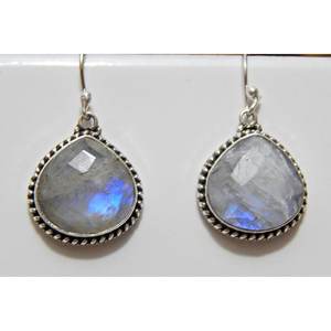 ต่างหูเงินแท้925แบบดั้งเดิมพลอยควอตซ์มูนสโตนธรรมชาติของขวัญวันครบรอบที่สมบูรณ์แบบสำหรับเงินของเธอ - Product Image 3