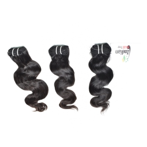 Extensiones de Cabello Humano Virgen de Templo Indio, Color Negro Natural, Ondulado, Sin Procesamiento Químico, Venta al Por Mayor - Product Image 2