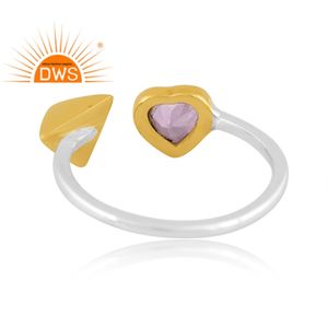 Anillo ajustable de piedras preciosas de amatista Rosa Natural de plata de ley fina de última tendencia, joyería personalizada para mujer, regalo para ella - Product Image 4