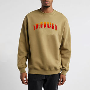 Crewneck custom screen printed logo basic 100%cotton blended Sweatshirt for Men Oversized Drop Shoulder hip hop mens Sweatshirt - Product Image 1