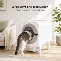 Bac à litière intelligent semi-fermé en ABS, grande taille, OEM personnalisé, autonettoyant, anti-odeurs, avec contrôle WiFi à distance et entretien facile