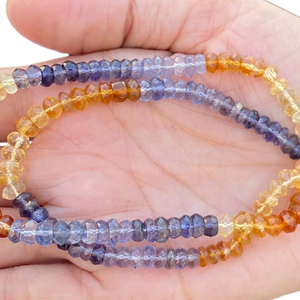 สร้อยคอลูกปัดสีเหลืองมะนาวและ iolite ทำด้วยมือคริสตัลอัญมณีหลาย925ตะขอก้ามปูเป็นของขวัญประจำวัน - Product Image 1