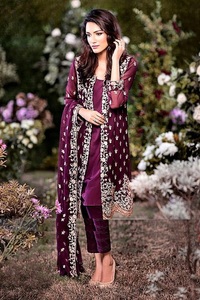 Broderie élégante sur le maillot, KURTA, robe de pantalon embellissant de belles perles de verre de cristal, DABKA travail pour les tenues de fête @ 2022 - Product Image 2