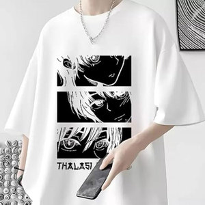 เสื้อทีเชิ้ตโอเวอร์ไซส์ผ้าใส่สบายทำจากผ้าปากีสถานมีเอกลักษณ์ฤดูร้อนเสื้อยืดโอเวอร์ไซส์สำหรับผู้ชาย - Product Image 5