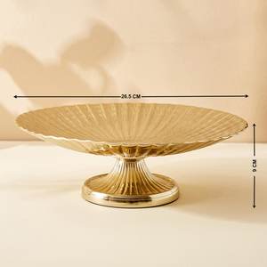 Design attrayant en aluminium plaqué or plateau de service motif simple plaque en métal pour la décoration de fête d'événement - Product Image 5