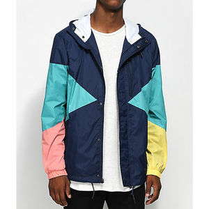 Chaquetas cortavientos personalizadas transpirables de primera calidad, chaqueta cortavientos multicolor impermeable informal a la moda para hombre - Product Image 4