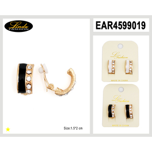 Orecchini Vintage placcati oro con Clip geometrici a croce con diamanti a pera stile a cerchio alla moda per festa di nozze o regalo - Product Image 6