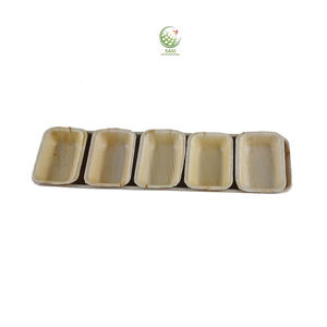 Platos de Sushi rectangulares biodegradables ecológicos, vajilla desechable de hoja de palma compostable para servir alimentos, eventos de Catering - Product Image 1