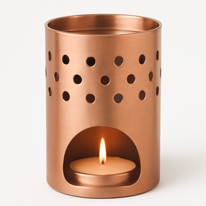 VENTA CALIENTE Portavelas de metal perforado dorado con luz de té Decoración de lujo para el hogar e iluminación moderna - Product Image 2