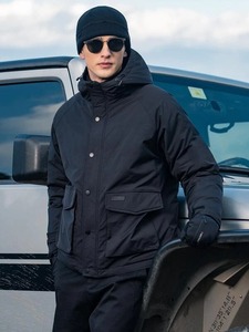 แจ็กเก็ตปลาปักเป้าผ้าฝ้ายผู้ชายมีกระเป๋าผ้าใบดีไซน์ลำลองปรับแต่งได้สำหรับฤดูหนาว - Product Image 3