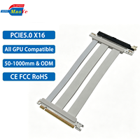 Connecteur de câble Riser PCIe 5.0 haute performance, transmission stable, ligne de connexion GPU durable et résistante aux plis pour PC de jeu