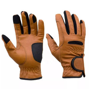 Gants d'équitation en cuir, protection complète des doigts, maintien solide du poignet, respirants, design unisexe, fermeture à cordon pour l'hiver, équitation à cheval - Product Image 1
