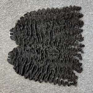 Cheveux crépus bouclés dans la trame, 100% cheveux humains, cheveux bruts cambodgiens un donneur - Product Image 2