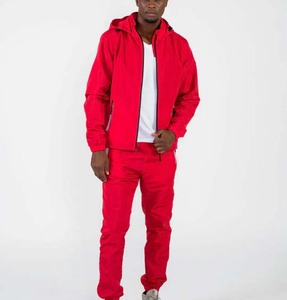 Nueva moda de verano para hombre, conjunto de 2 piezas de nailon para correr, chaqueta cortavientos con cremallera y cuello levantado reflectante y chándal de gran tamaño - Product Image 1