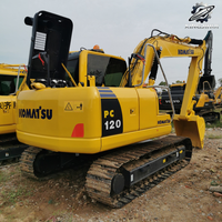 Excavatrice sur chenilles Komatsu PC120, 12 tonnes, compacte, hydraulique, d'occasion, du Japon, pour travaux de construction et terrassement municipal