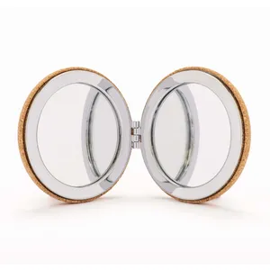 Personalized Cork Double <b>Mirror</b> Gadgets Promotional Customizable Reflective Accessories - Product Image 1